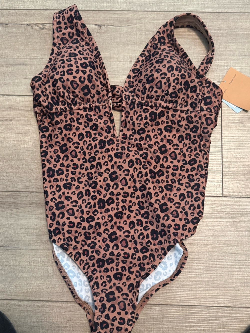 Women's Medium Shade&Shore Leopard Print One-Piece Swimsuit